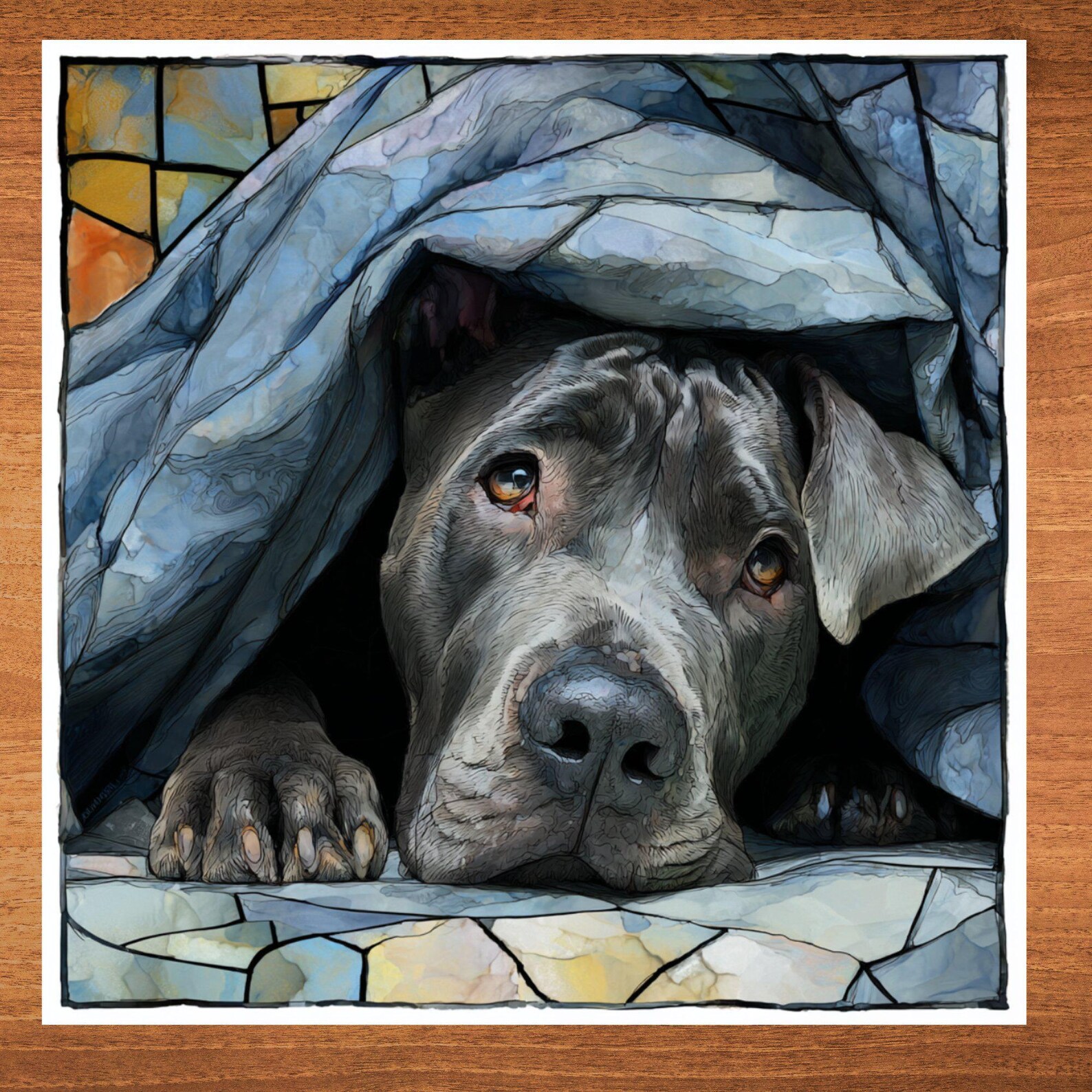 Cane Corso Under the Blanket Ceramic Tile