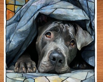 Cane Corso Under the Blanket Ceramic Tile thumbnail 1