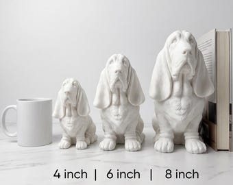 Basset Hound Realistic Seated Dog Statue thumbnail 3