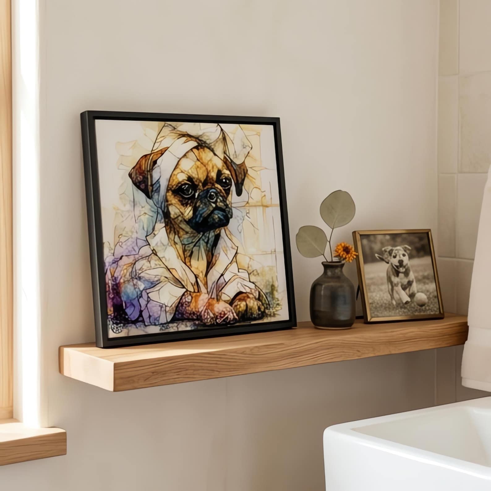 Puggle Spa Dog Ceramic Tile