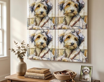 Aussiedoodle Spa Dog Ceramic Tile thumbnail 4