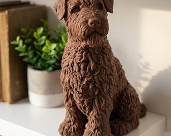 Wheaten Terrier Realistic Seated Dog Statue thumbnail 1