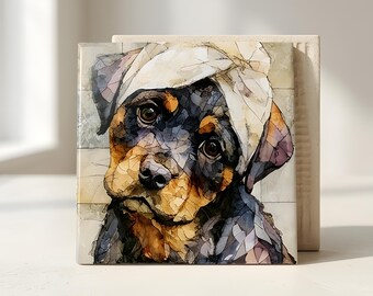 Rottweiler Spa Dog Ceramic Tile thumbnail 3
