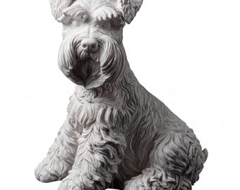 Miniature Schnauzer Realistic Seated Dog Statue thumbnail 2