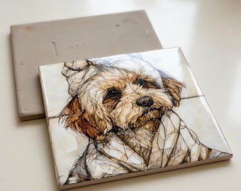 Cavapoo Spa Dog Ceramic Tile thumbnail 3