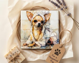 Chihuahua Spa Dog Ceramic Tile thumbnail 2