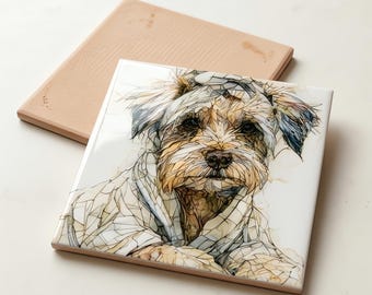 Schnoodle Spa Dog Ceramic Tile thumbnail 3