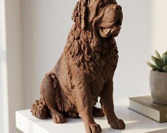 Saint Bernard Realistic Seated Dog Statue thumbnail 1
