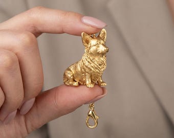Cardigan Welsh Corgi Gold Dog Sculpture Bag Charm thumbnail 4