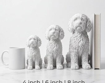 Cockapoo Realistic Seated Dog Statue thumbnail 3