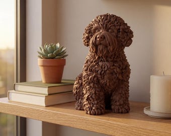 Bichon Frise Realistic Seated Dog Statue thumbnail 4