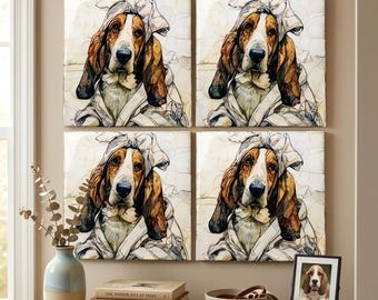 Basset Hound Spa Dog Ceramic Tile thumbnail 4