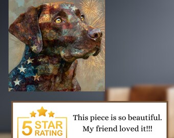 Chesapeake Bay Retriever USA Flag Patriotic Dog Ceramic Tile thumbnail 4