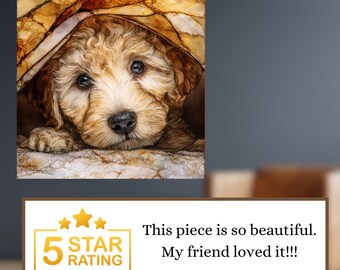 Labradoodle Under the Blanket Ceramic Tile thumbnail 3