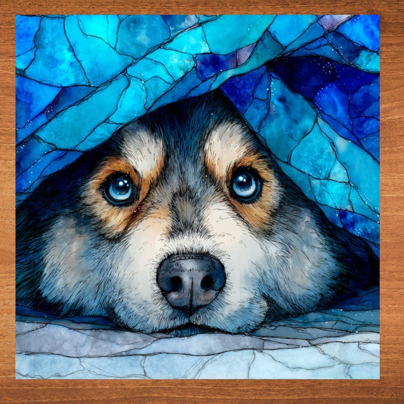 Pomsky Under the Blanket Ceramic Tile