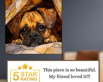 Puggle Under the Blanket Ceramic Tile thumbnail 3