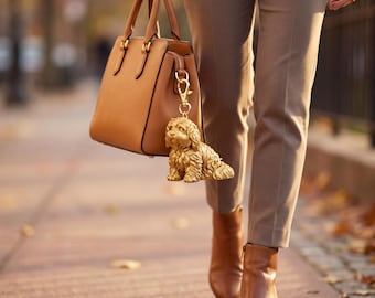 Coton de Tulear Gold Dog Sculpture Bag Charm thumbnail 3