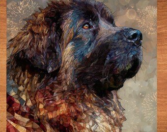 Leonberger USA Flag Patriotic Dog Ceramic Tile thumbnail 1