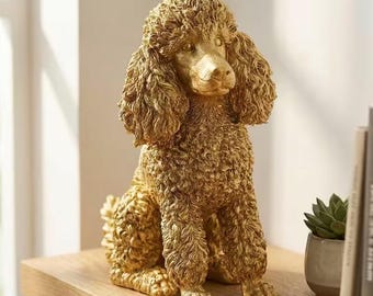 Standard Poodle Realistic Seated Dog Statue thumbnail 1