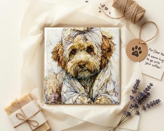 Lagotto Romagnolo Spa Dog Ceramic Tile thumbnail 2