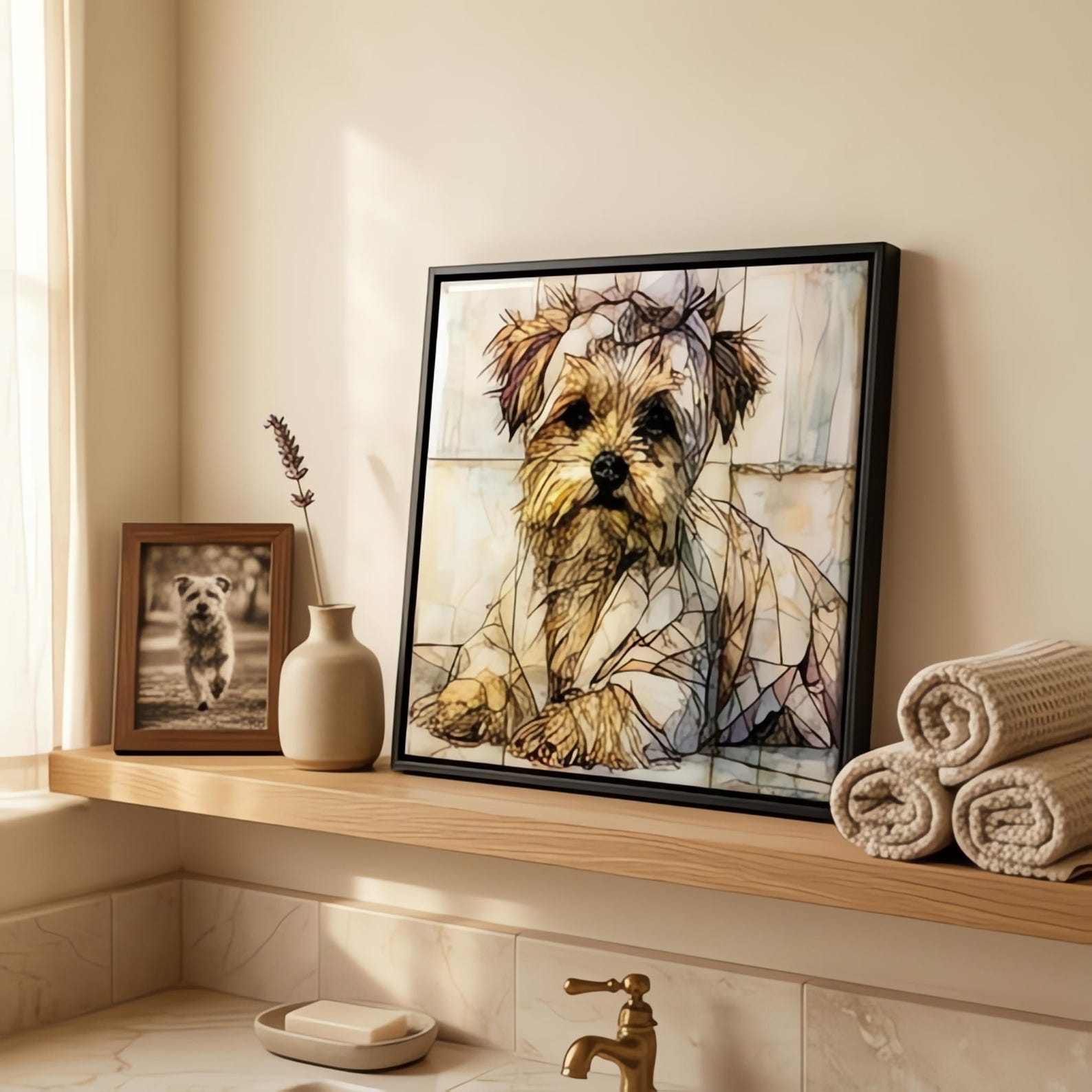 Morkie Spa Dog Ceramic Tile