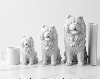 Chow Chow Realistic Seated Dog Statue thumbnail 3