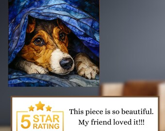 Dorgi Under the Blanket Ceramic Tile thumbnail 3