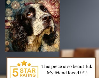 English Springer Spaniel USA Flag Patriotic Dog Ceramic Tile thumbnail 4