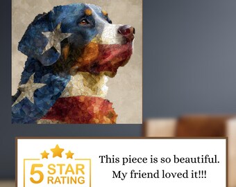 Greater Swiss Mountain Dog USA Flag Patriotic Dog Ceramic Tile thumbnail 4