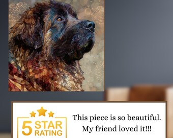 Leonberger USA Flag Patriotic Dog Ceramic Tile thumbnail 4