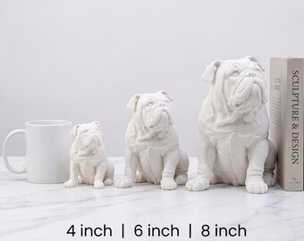 English Bulldog Realistic Seated Dog Statue thumbnail 3
