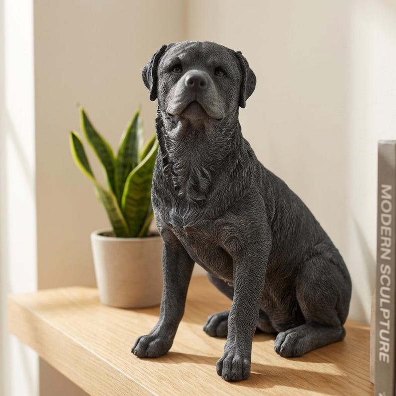 Rottweiler Realistic Seated Dog Statue