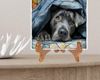 Cane Corso Under the Blanket Ceramic Tile thumbnail 2