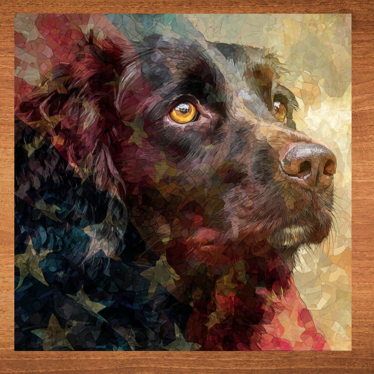 Boykin Spaniel USA Flag Patriotic Dog Ceramic Tile
