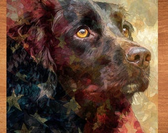 Boykin Spaniel USA Flag Patriotic Dog Ceramic Tile thumbnail 1