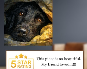 Flat Coated Retriever Under the Blanket Ceramic Tile thumbnail 3
