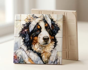 Bernese Mountain Dog Spa Dog Ceramic Tile thumbnail 3
