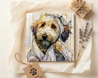 Sheepadoodle Spa Dog Ceramic Tile thumbnail 2