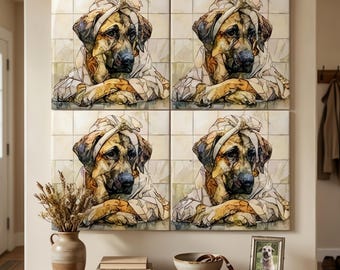 Anatolian Shepherd Spa Dog Ceramic Tile thumbnail 4