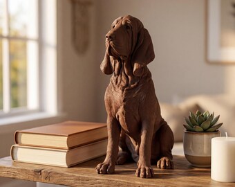 Bloodhound Realistic Seated Dog Statue thumbnail 4