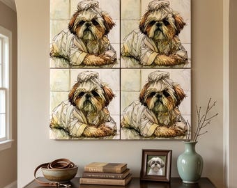 Shih Tzu Spa Dog Ceramic Tile thumbnail 4