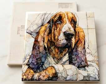 Bloodhound Spa Dog Ceramic Tile thumbnail 3