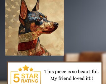 Miniature Pinscher USA Flag Patriotic Dog Ceramic Tile thumbnail 4
