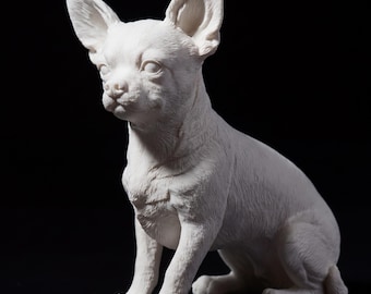 Chihuahua Realistic Seated Dog Statue thumbnail 2