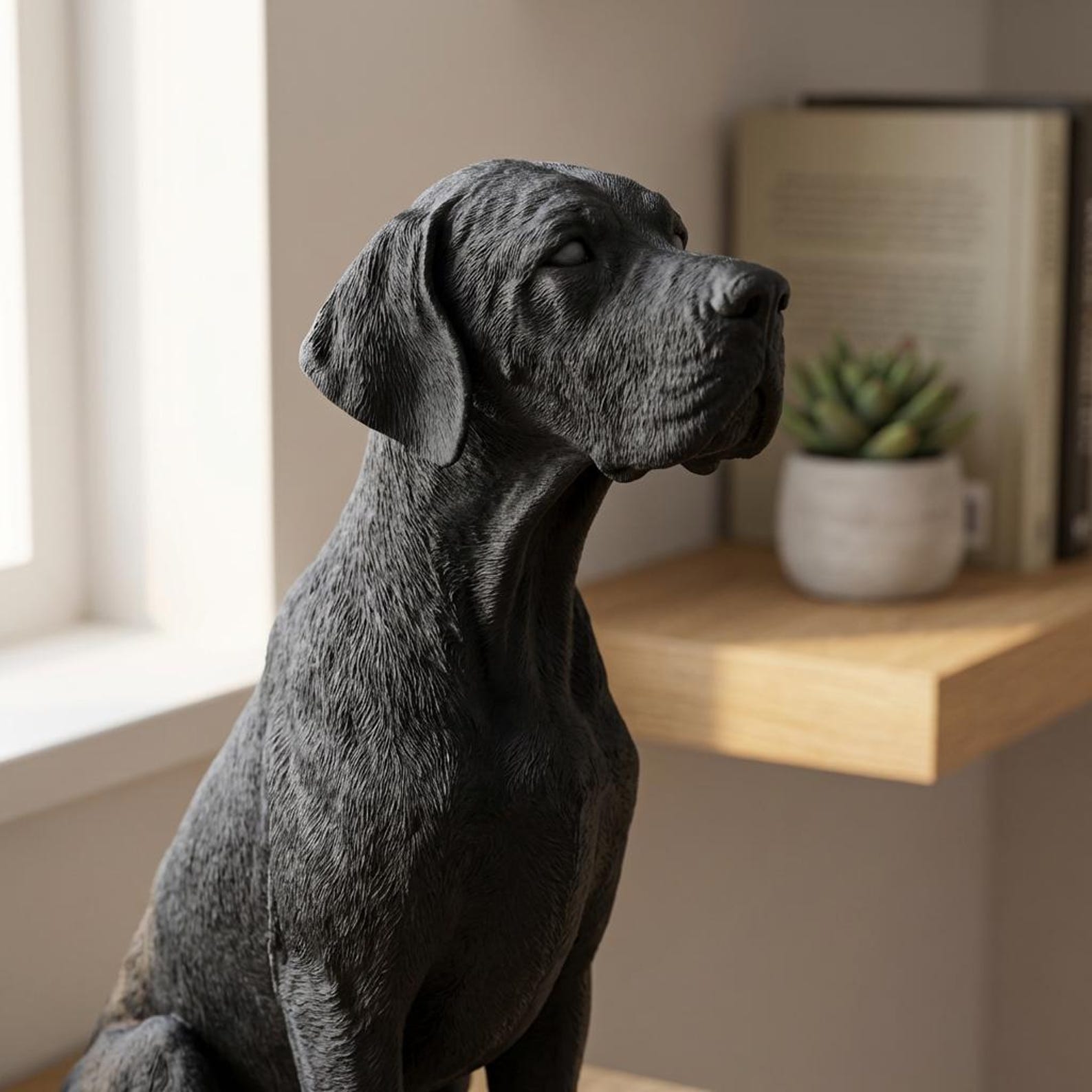 Great Dane Realistic Seated Dog Statue