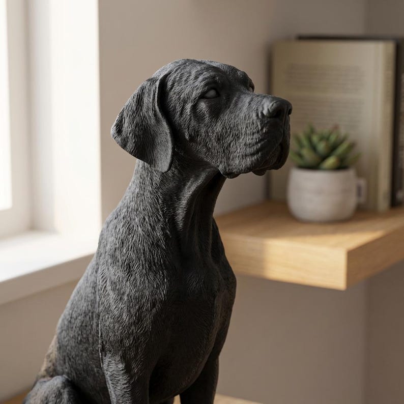 Great Dane Realistic Seated Dog Statue