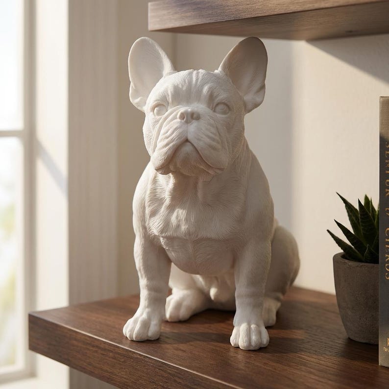 French Bulldog Realistic Seated Dog Statue