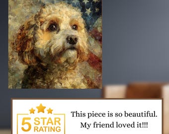 Cockapoo USA Flag Patriotic Dog Ceramic Tile thumbnail 4