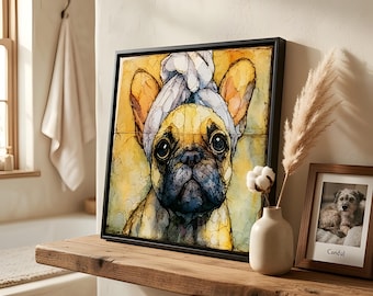 French Bulldog Spa Dog Ceramic Tile thumbnail 1
