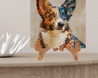 Cardigan Welsh Corgi USA Flag Patriotic Dog Ceramic Tile thumbnail 2